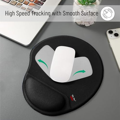 Mr. Pen- Ergonomic Mouse Pad with Wrist Rest | Breathable Fabric with Memory Foam Cushion, Non-Slip Rubber Base, Gel Mouse Pad with Wrist Support - color: Black