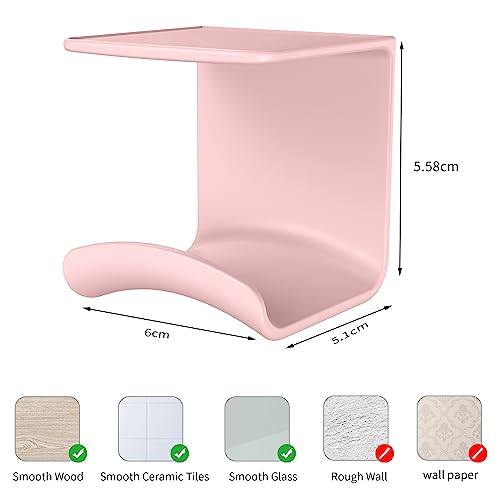 HomeMount Under Desk Headphone Holder - Adhesive Headphone Stand Hanger Table Mount for Most Headphones(Pink-2P) - color: Pink-2P