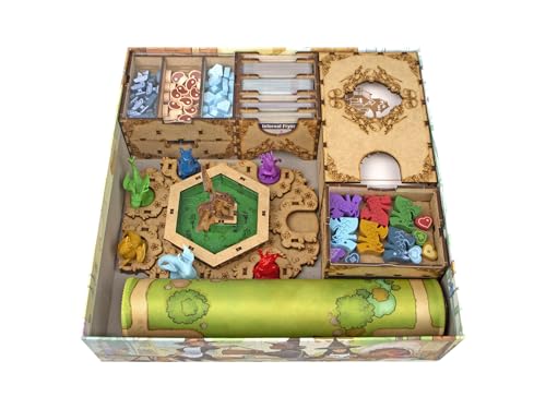 Organizer for Flamecraft with 7 Dragons Tray - Upgrade Board Game with Storage Box Organizer for Cards, Tokens and Dice - Accessories Upgrade for Components of Flamecraft
