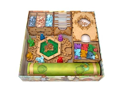 Organizer for Flamecraft with 7 Dragons Tray - Upgrade Board Game with Storage Box Organizer for Cards, Tokens and Dice - Accessories Upgrade for Components of Flamecraft