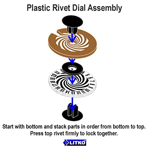 LITKO Life Counter Dial 0-21 | Compatible with MTG & D&D | Bronze (65) | Single 40mm round | Transparent, laser-engraved Spiral pattern | Tracks HP, health & resources | No assembly, ready to use - color: Transparent Bronze