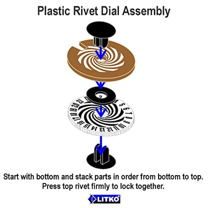 LITKO Life Counter Dial 0-21 | Compatible with MTG & D&D | Bronze (65) | Single 40mm round | Transparent, laser-engraved Spiral pattern | Tracks HP, health & resources | No assembly, ready to use - color: Transparent Bronze