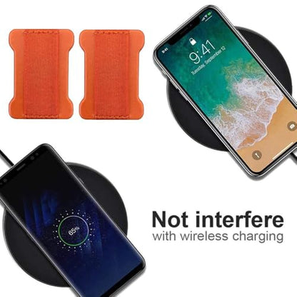 Finger Strap Phone Holder - Ultra Thin Anti-Slip Universal Cell Phone Grips Band Holder for Back of Phone - 2Pack，Orange - color: Orange