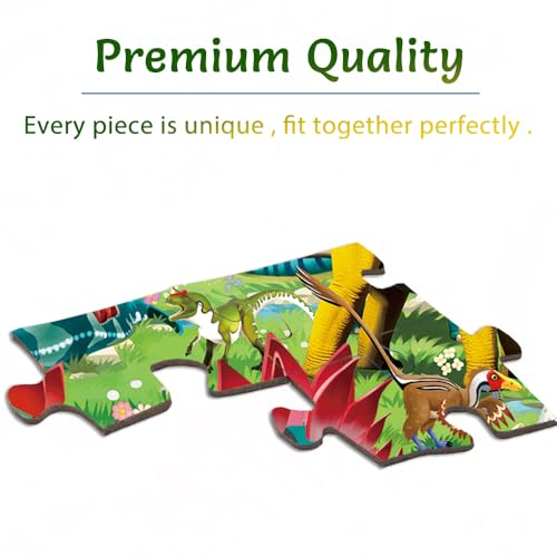 100 Piece Puzzles for Kids Ages 4-6 6-8 8-10, Educational Dinosaur Toys | 100 Piece Dinosaur Learning Educational Jigsaw Puzzles, Kids Puzzles Ages 5-8 Gifts for Girls Boys - Every Piece is Unique - color: Dinosaur World 2