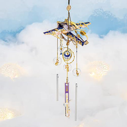 MU 3D Metal Puzzles Windbell Wind Chime C Model Kits Building for Adult and Teeners, Windchime Jigsaw Miniature DIY Sets, Birthday Gift - color: C Keep on Changing Every Day
