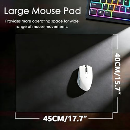 Glass Gaming Mouse Pad,Black Hard Surface Gaming Mousepad,17.7‘’X15.7'' Tempered Glass Desk Mat,Ultra-Smooth Large Square Desk Mat,Improved Precision and Speed for Esports FPS Players - color: Black