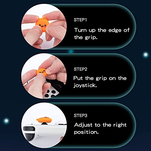 GeekShare Switch Accessories Kawaii Pumpkin Ghost Silicone Thumb Grips & Joystick Covers Compatible with Switch/OLED/Lite (4PCS) - Spooky for Gamers - color: Pumpkin