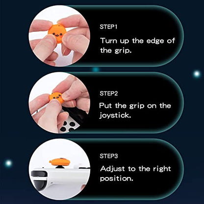 GeekShare Switch Accessories Kawaii Pumpkin Ghost Silicone Thumb Grips & Joystick Covers Compatible with Switch/OLED/Lite (4PCS) - Spooky for Gamers - color: Pumpkin