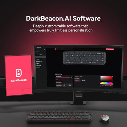 DarkBeacon Blade68 Wired Mechanical Keyboard 65%, Silent Switches, Quiet Typing, Hot Swappable, Gasket Structure, N-Key Rollover, 8000Hz, RGB Backlit, Campact Gaming Keyboard for PC Win/Mac - color: 68-Key Black