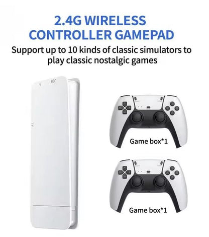 2.4G Wireless Game Controller Set, Dual Gamepad with USB Receiver, White and Black, Classic Game Console Support, 10 Simulator Compatible