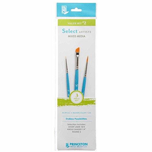 Princeton Select Artiste Brush Set No. 2, Synthetic, 3 Piece, 1 Count - style: SET 2- 3 BRUSH SET