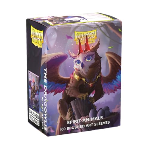 Dragon Shield | Brushed Art Sleeves | The Dragowlis | 100 CT - Smooth & Tough Premium TCG Sleeves | Compatible with Pokemon, Flesh & Blood, One Piece & Magic the Gathering - color: Spirit Animals: the Dragowlis