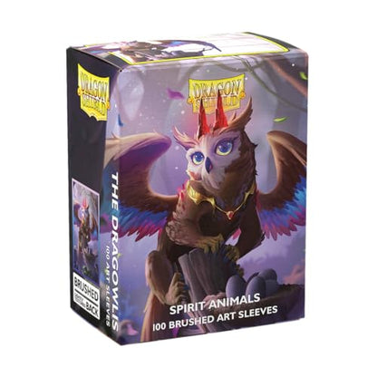 Dragon Shield | Brushed Art Sleeves | The Dragowlis | 100 CT - Smooth & Tough Premium TCG Sleeves | Compatible with Pokemon, Flesh & Blood, One Piece & Magic the Gathering - color: Spirit Animals: the Dragowlis