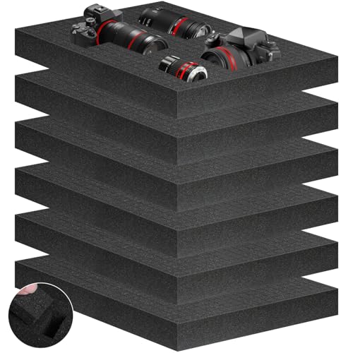 Eunice 6Pcs Polyurethane Foam Inserts -16 x 12 x 2 Inch Pick and Pluck Foam Padding Sheets for Tool Box, Camera Storage and Crafts - size: 6PCS-16*12*2 Inches