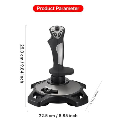 Yunseity USB Gaming Flight Simulator Game Controller with Vibration Function and Throttle Control, Wired Flight Stick for PC VISTA 7 8 10 Computer Laptop