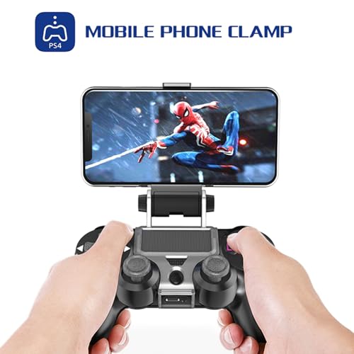 Newcos Game Controller Holder, Joso Angle View Adjustable Android Smart Phone Mount Bracket Storage Holder for Sony PS4 Dualshock 4 Controller Gamepad with OTG Data Cable
