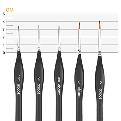 eBoot Paint Brushes Set Artist Paint Brushes Painting Supplies for Art Watercolor Acrylics Oil, 5 Pieces (Black)