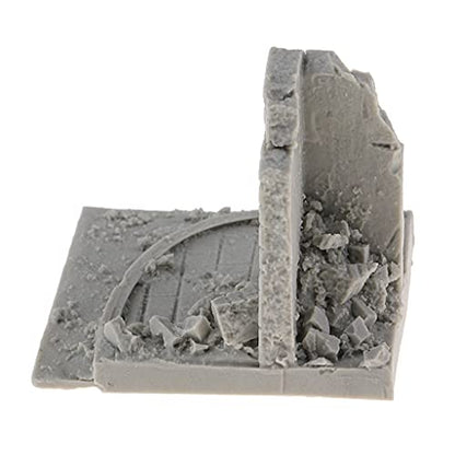 Almencla 1/35 Scale City Ruins Resin Model Kit Unpainted, 6x5.5x5cm Terrain for War Game Scenery and Sand Table Layout