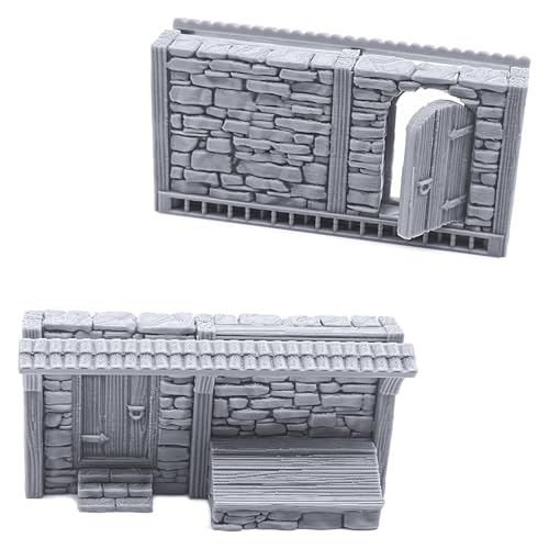 Terrace Shopfronts by Printable Scenery, 3D Printed Tabletop RPG Scenery and Wargame Terrain 28mm Miniatures
