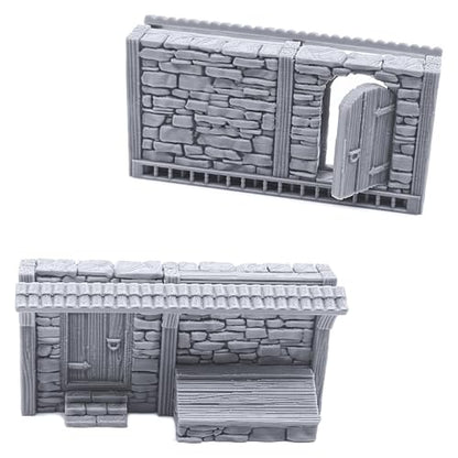Terrace Shopfronts by Printable Scenery, 3D Printed Tabletop RPG Scenery and Wargame Terrain 28mm Miniatures