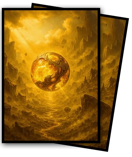 MTG Card Sleeves - Element Series (Earth/Fire/Wood/Water/Dark) - Ultra Clear Front & Matte Finish Back, 100 Count Standard Size Matte Art Sleeve for Magic The Gathering (Unyielding Geode) - color: Basalt Monolith's Heart