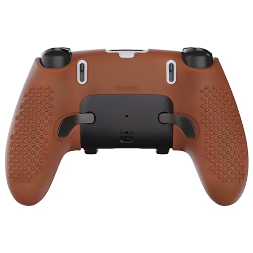 PlayVital 3D Studded Edition Anti-Slip Silicone Cover Case for ps5 Edge Controller, Soft Rubber Protector Skin for ps5 Edge Wireless Controller with Thumb Grip Caps - Signal Brown - color: Signal Brown