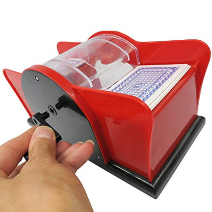 Evelots Playing Cards Shuffler - 2 Deck Card Holder, Easy Hand Cranked System, Card Shuffling Machine, Casino Card Shuffler for Blackjack Poker Texas Hold Em | Card Games