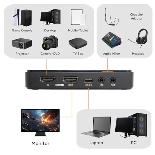 AVerMedia 4K Capture Card for Streaming,1440p120 Video Capture Device for PS5/Pro, Xbox Series X/S, Nintendo Switch, PC, compatible with Twitch, OBS, Windows, Mac - GC551G2 Live Gamer Extreme 3 - size: 4K - GC551G2 (Black)