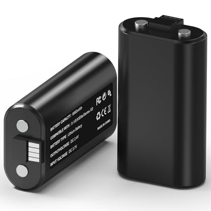 Rechargeable Battery Pack (2-Pack, 6660mWh) for Xbox Series X/S & One/S/X/Elite Controllers - Overcharge & Short-Circuit Protection, Play & Charge Simultaneously - FCC/CE Certified