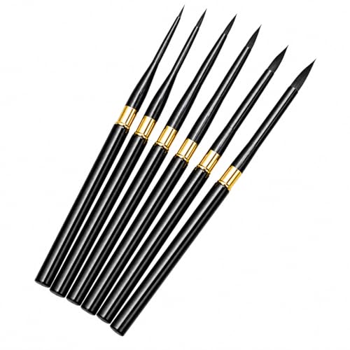 6Pcs Paint by Numbers Kit for Adults Acrylic Paint Brushes Set,Professional Travel Fine Tip Detail Paintbrushes for Watercolor Gouache Oil Face Painting,Miniature,Model,Figurine,Craft