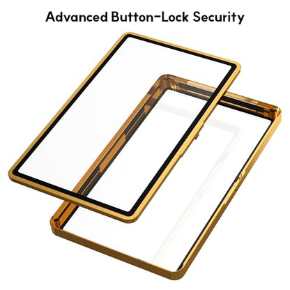 pa:v PAV PSA Snap Case –Premium Aluminium PSA Slab Protector with UV-Resistant Tempered Glass Display - Graded Guard Case for Standard 35PT PSA Slabs with Button Lock, Magnetic Stack Design - color: Green