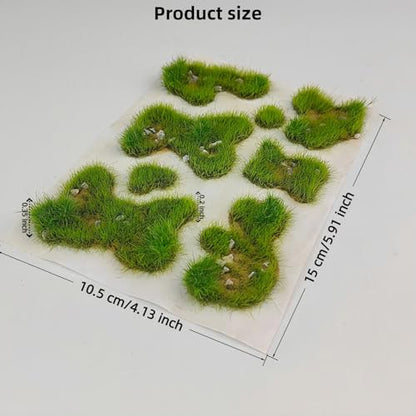 Static Grass Tufts Mat – 8 Peel-and-Play Pre-Cut Patches, Self-Adhesive Turf in Mixed Irregular Shapes for Diorama, Model Railway & Wargaming Terrain (1 Sheet) (Spring Green) - color: Spring Green