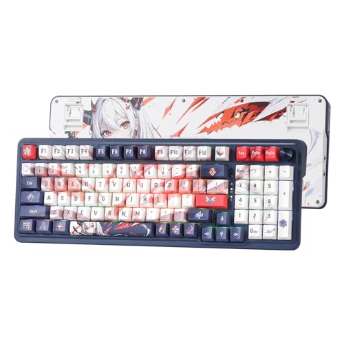 Redragon K686 PRO SE 98 Keys Wireless Gasket RGB Gaming Keyboard, 3-Mode Anime Mechanical Keyboard w/Hot-Swap Socket, Dedicated Knob Control & 5-Layer Noise Dampening, Custom Hi-Fi Linear Switch - color: Eisa's Paradox (Anime Version), size: 98 Keys