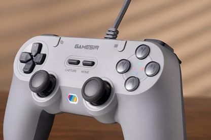 GameSir Tegenaria Wired Controller, Hall Sticks, Vibration for PC/Android | Wired Gaming Controller for PC/Switch, iOS, Android, Hall Effect Sticks, Low Latency, 1000Hz Polling Rate, Turbo - color: Retro Grey
