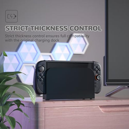 PlayVital Ranger Protective Case for Nintendo Switch 2 with Stand | Ergonomic Anti-Slip Silicone Grips, Dockable Hard Shell, 4 Thumbstick Caps | Quick-Release-Joycon Design Full-Body Cover, Black - color: Black