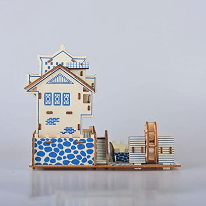 3D Puzzle for Kids, Puzzle for Adults, Cafe Model Kids Puzzles Toys DIY Arts and Crafts for Boys and Girls (8 + Years Old) 63Pcs - color: Ancient Town