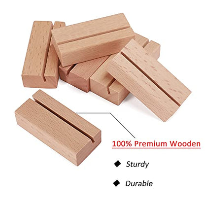 WILLOWDALE 6Pcs 2.17 Inch Place Card Holder Photo Picture Stand Card Holder | Wooden Stands for Display, Party Poster Paper Stand Wedding Table Number Holders for Home and Office Decoration - size: 6pcs 2.17"