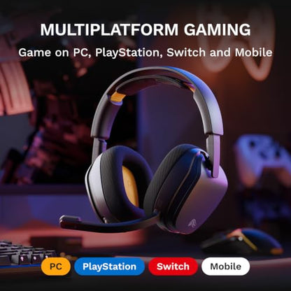 GLORIOUS GHS Wireless InfinitePlay - 2.4GHz & Bluetooth Wireless Gaming Headset for PC, PS5, PS4, Switch - Swappable 85Hr Batteries, Custom Tuned Drivers, Detachable Noise Cancelling Mic - Black - color: Black Wireless