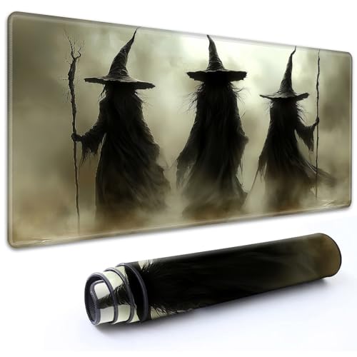 for MTG Playmat 24" x 14" with High Elastic Rubber Base Non-Slip Rubber Sole HD Printing for TCG Mat Magic Playmats MTG Game Mat, Dark Magic Witch - color: Dark Magic Witch, size: 24" x 14"