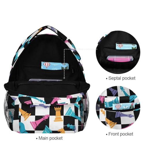 Backpack Colorful Chess Board Bookbag Daypack Travel Hiking Camping School Laptop Bag - color: Multi Pattern 20