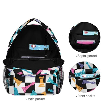 Backpack Colorful Chess Board Bookbag Daypack Travel Hiking Camping School Laptop Bag - color: Multi Pattern 20