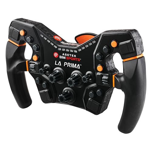 ASETEK La Prima Formula Gaming Steering Wheel | Premium Steering Wheel Gaming for PC | High Precision & Customizable Controls - color: Gray - Orange, size: La Prima Formula