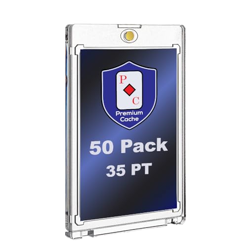 Magnetic Card Holder for Trading Cards |35pt 50 Pack| One Touch Card Holder | 35 Point Magnet Card Case, Clear Acrylic Cases for 35 PT Sports Cards, Trading Cards, TCG, for Collectible Card Storage. - size: 50 Count