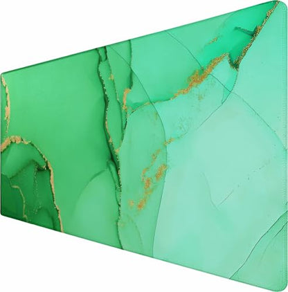 Large Gaming Mouse Pad, Waterproof Mousepad with Stitched Edges, Non-Slip Rubber Base, XXL Computer Long Keyboard Mouse Mat for Gamer, Office & Home, 31.5" x 15.7", Marble Green - color: Marble Green, size: 31.5 inches x 15.7 inches