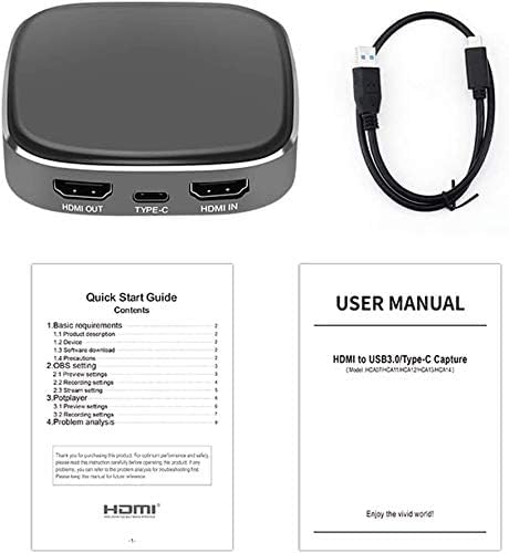 KuWFi Video Game Capture Card Switch 4K 1080P 60FPS HDMI to USB C Capture Card for All HDMI Devices Such as Streaming Work with OBS/Camera/PS4/PC