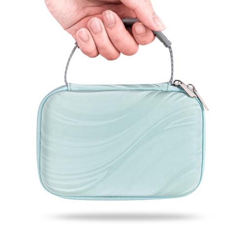 TOCCOOL Handheld Game Console Carrying Case, Protective Travel Retro Mini Game Box for Charging Cable, Earphones, Batteries and Accessories (Lake Blue) - color: Blue