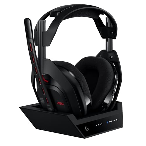 Logitech G Astro A50 Multi-Platform Wireless Gaming Headset - Black | For PS5, Xbox, PC, Switch - PLAYSYNC Audio Switcher, <16 bit/48kHz (Console), <24 bit/48 kHz (PC), <24hr Battery, 2.4GHz & BT - color: Black, style: PLAYSYNC Audio