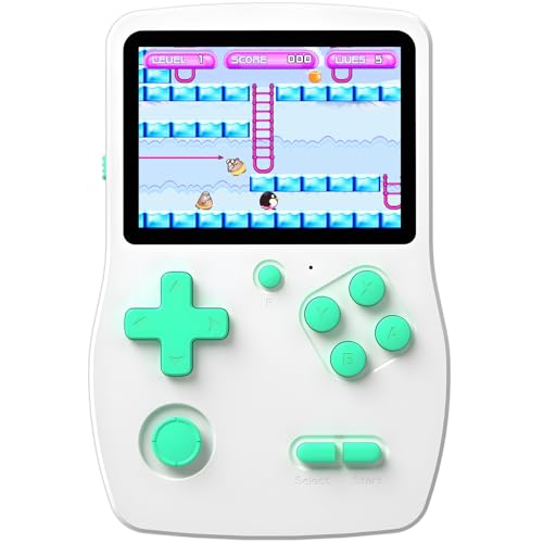 32 Bit Handheld Games for Kids Preloaded 139 Retro Video Games, White | Portable Video Gaming Player with 3.0" IPS Screen Rechargeable Battery,Mini Travel Games Electronic Gifts Toys for Boys Girls - color: White