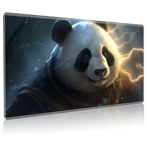 Playmat for MTG, 24 x 14 inches Game Play Mat for MTG TCG and Other Card Games, Trading Card Game Play Mat Desk Mats with Stitched Edges Non-Slip Base, Cool Panda - color: Cool Panda, size: Regular