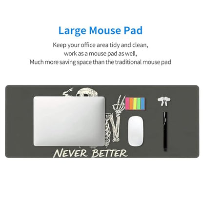 Gaming Mouse Pad, Large Skull Skeleton Mousepad Laptop, Extended Mouse Mat, Long XL Waterproof Keyboard Pads, Big Non-Slip Mousepads for Game Office Home, 31.5 x 11.8 in - color: Skull Skeleton